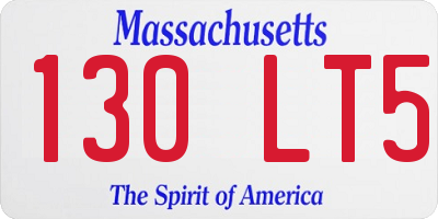 MA license plate 130LT5