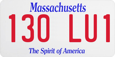MA license plate 130LU1