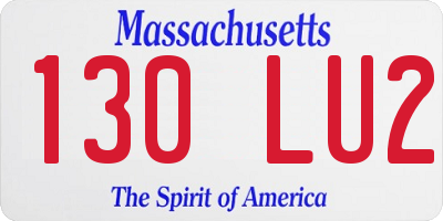 MA license plate 130LU2