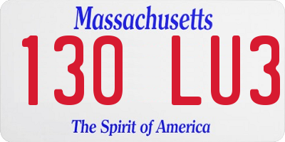 MA license plate 130LU3