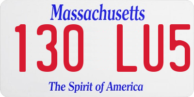 MA license plate 130LU5