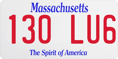 MA license plate 130LU6