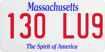 MA license plate 130LU9