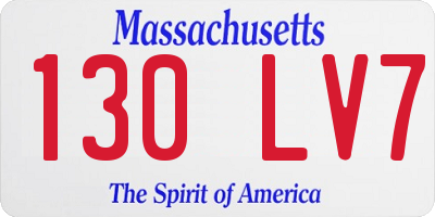 MA license plate 130LV7