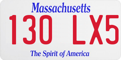 MA license plate 130LX5