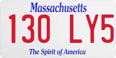 MA license plate 130LY5