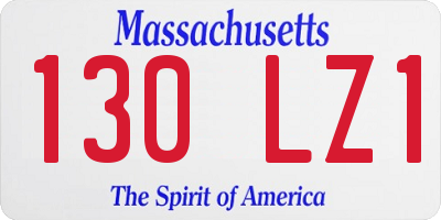 MA license plate 130LZ1