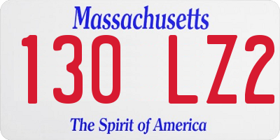 MA license plate 130LZ2