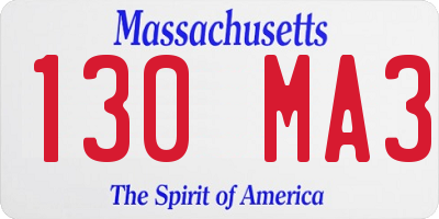 MA license plate 130MA3