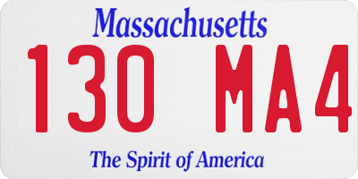 MA license plate 130MA4