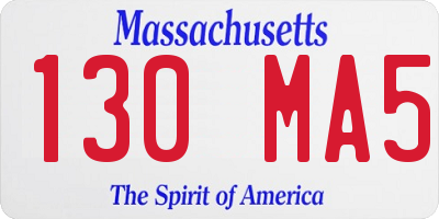 MA license plate 130MA5