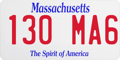 MA license plate 130MA6
