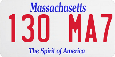 MA license plate 130MA7