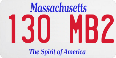 MA license plate 130MB2