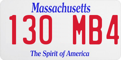 MA license plate 130MB4