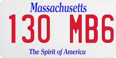 MA license plate 130MB6