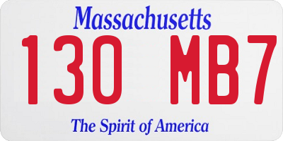 MA license plate 130MB7