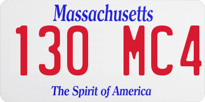 MA license plate 130MC4