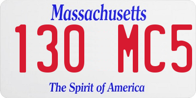 MA license plate 130MC5