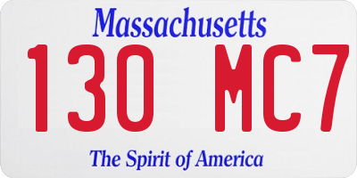 MA license plate 130MC7