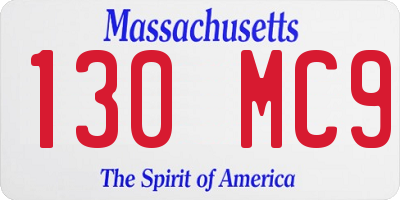 MA license plate 130MC9