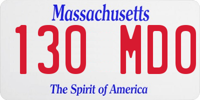 MA license plate 130MD0