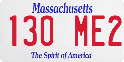 MA license plate 130ME2