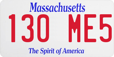 MA license plate 130ME5