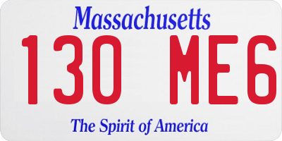 MA license plate 130ME6