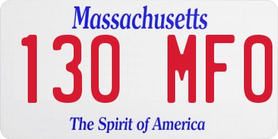 MA license plate 130MF0