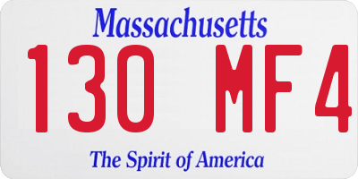 MA license plate 130MF4