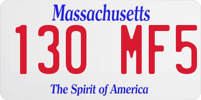 MA license plate 130MF5