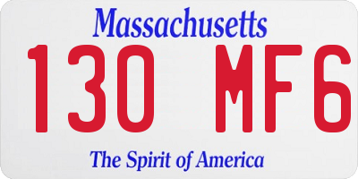 MA license plate 130MF6