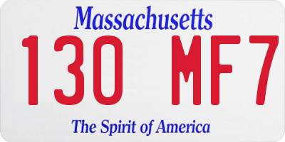 MA license plate 130MF7