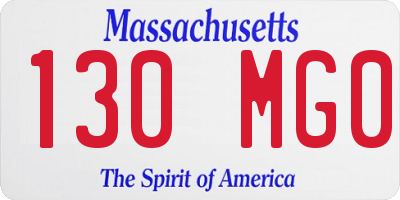 MA license plate 130MG0