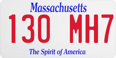 MA license plate 130MH7
