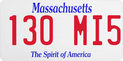 MA license plate 130MI5
