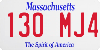 MA license plate 130MJ4