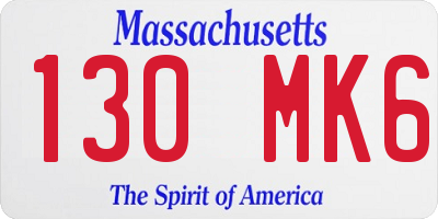 MA license plate 130MK6