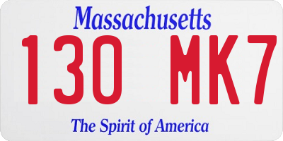 MA license plate 130MK7