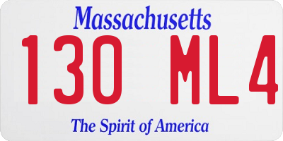 MA license plate 130ML4