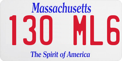 MA license plate 130ML6