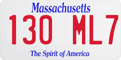 MA license plate 130ML7