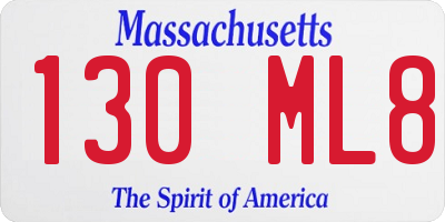MA license plate 130ML8