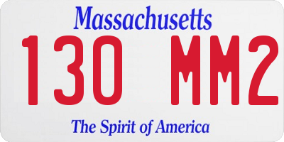 MA license plate 130MM2