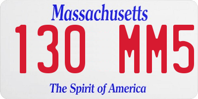 MA license plate 130MM5