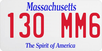 MA license plate 130MM6