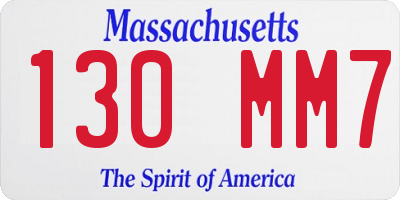 MA license plate 130MM7
