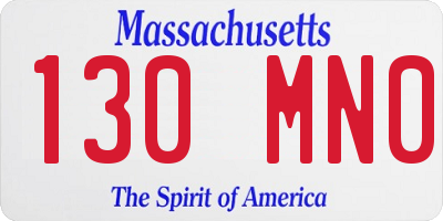 MA license plate 130MN0
