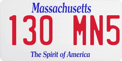 MA license plate 130MN5